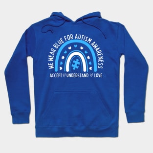 In April We Wear Blue For Autism Awareness T-shirt - In April I Wear Blue T-shirt, Cute Rainbow Autistic Hoodie